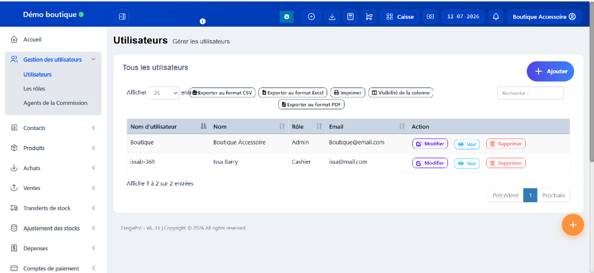 Logiciel Gestion de stock - ZangaPro