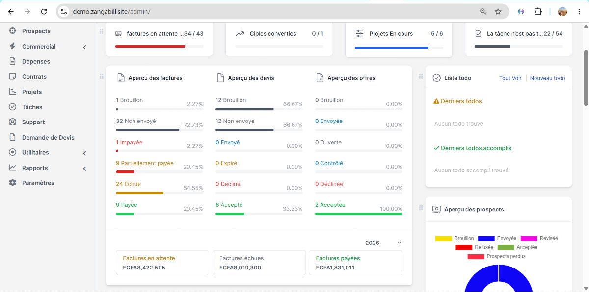 ZangaBill — Logiciel de gestion d'entreprise tout-en-un : Facturation, Comptabilité, RH & CRM