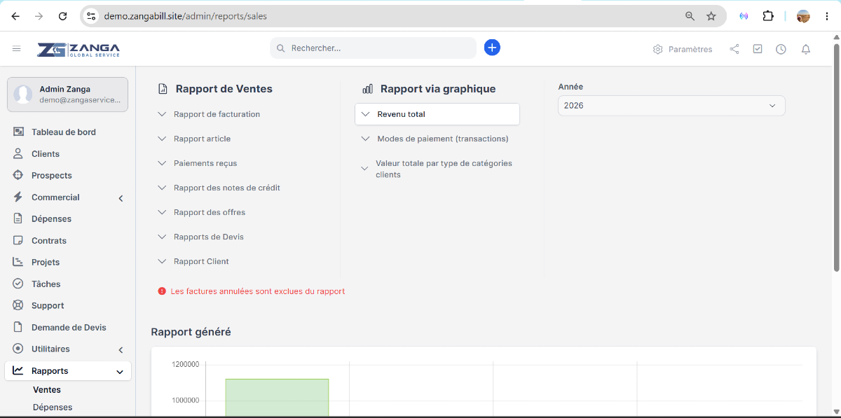 ZangaBill — Logiciel de gestion d'entreprise tout-en-un : Facturation, Comptabilité, RH & CRM