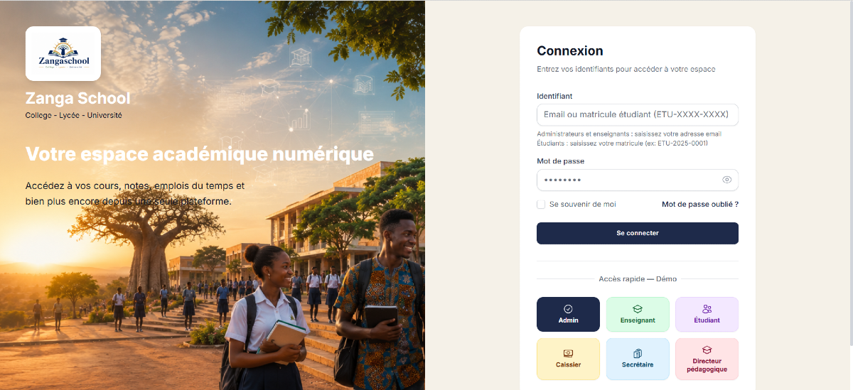 Zanga School -  Logiciel de Gestion Scolaire