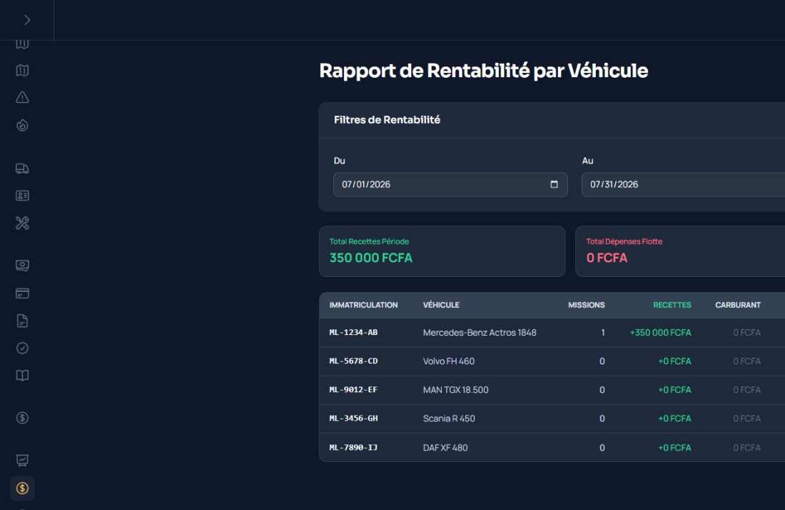 Zanga Fleet — Logiciel de Gestion de Flotte & Transport