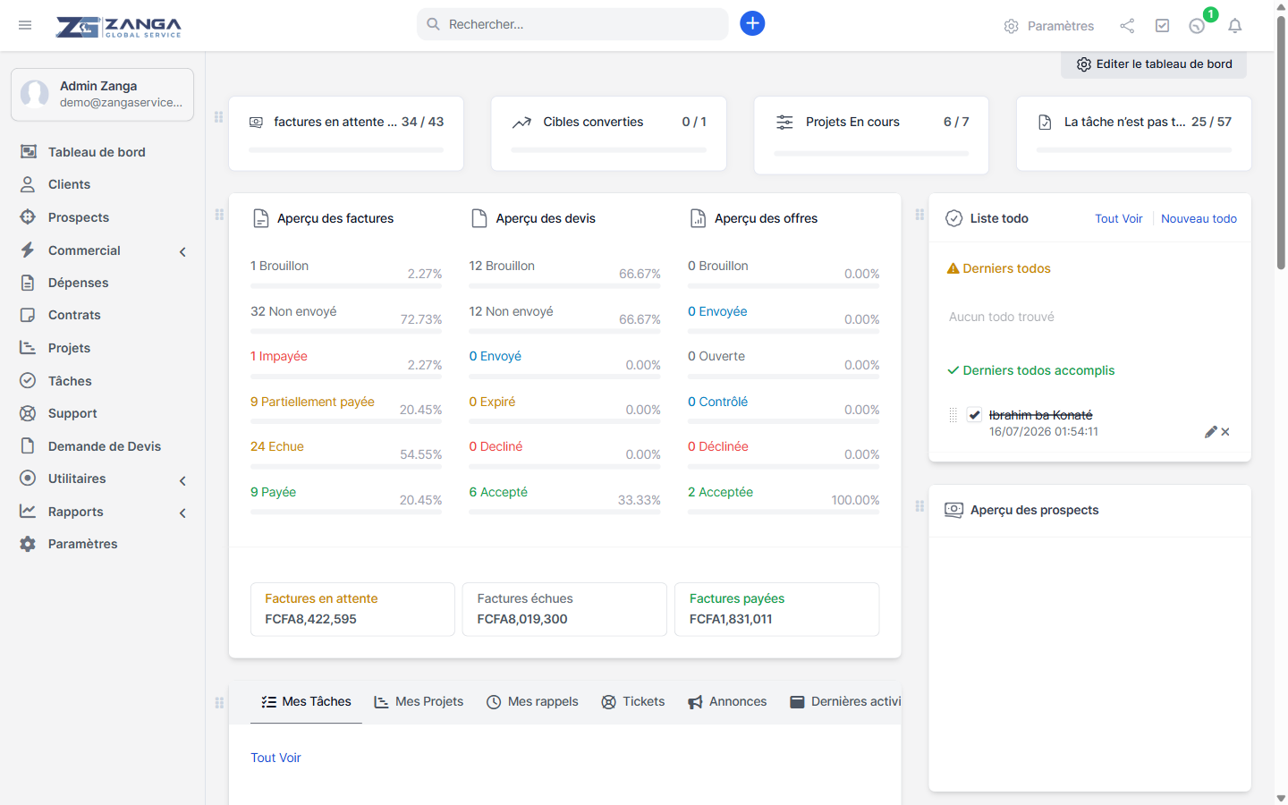 ZangaBill — Logiciel de gestion d'entreprise tout-en-un : Facturation, Comptabilité, RH & CRM