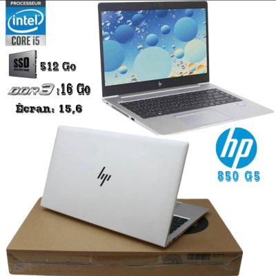 HP EliteBook 850 G5 Core i5 8250U – 1.6 GHz Win 10 Pro 64 bits 16Go RAM 512Go SSD reconditionné